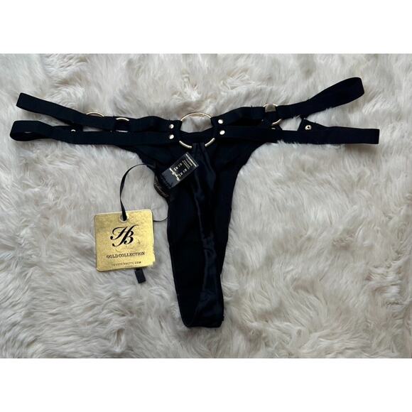 Honey Birdette ARLIAH🖤 Black & Gold Thong Medium - Picture 2 of 3